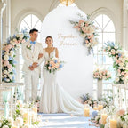 White Blue Arch Backdrop Cover 7.2ft Party Wedding Arch Covers Stretchy Backdrop Decorations Baby Shower Bridal, alternate
