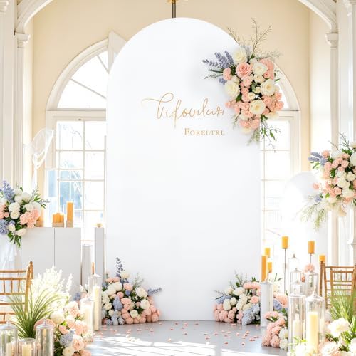 White Blue Arch Backdrop Cover 7.2ft Party Wedding Arch Covers Stretchy Backdrop Decorations Baby Shower Bridal, alternate
