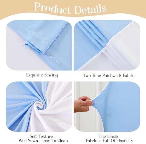 White Blue Arch Backdrop Cover 7.2ft Party Wedding Arch Covers Stretchy Backdrop Decorations Baby Shower Bridal, alternate
