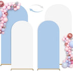 White Blue Arch Backdrop Cover Set of 2 (6FT/7.2FT) Arch Cover Spandex Party Wedding Arch Stand Covers for Baby