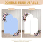 White Blue Arch Backdrop Cover Set of 2 (6FT/7.2FT) Arch Cover Spandex Party Wedding Arch Stand Covers for Baby, alternate