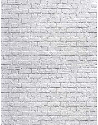 White Brick Wall Backdrop White Brick Photo Backdrop Thin Vinyl Photography Background Studio Prop 10931(5x7FT)