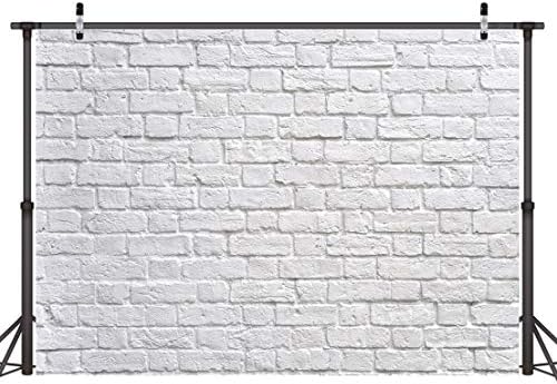 White Brick Wall Backdrop White Brick Photo Backdrop Thin Vinyl Photography Background Studio Prop 10931(10x8FT), alternate