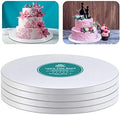 White Cake Drums Round 14 Inch Cake Boards with 1/2-Inch Thick Smooth Edges for Multi Tiered Birthday Wedding