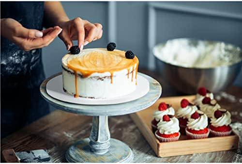 White Cake Drums Round 14 Inch Cake Boards with 1/2-Inch Thick Smooth Edges for Multi Tiered Birthday Wedding, alternate view