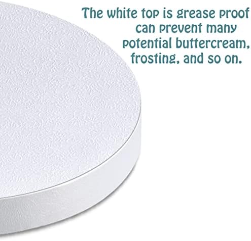 White Cake Drums Round 14 Inch Cake Boards with 1/2-Inch Thick Smooth Edges for Multi Tiered Birthday Wedding, alternate view