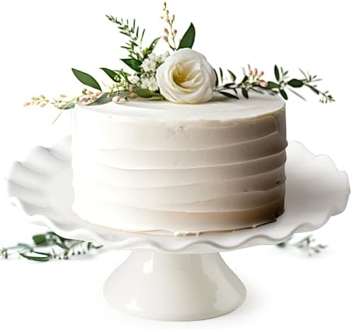 White Cake Stand for 8 Inch Cake, 10 Inch Cake Stands for Tea Party in 10 inch in White