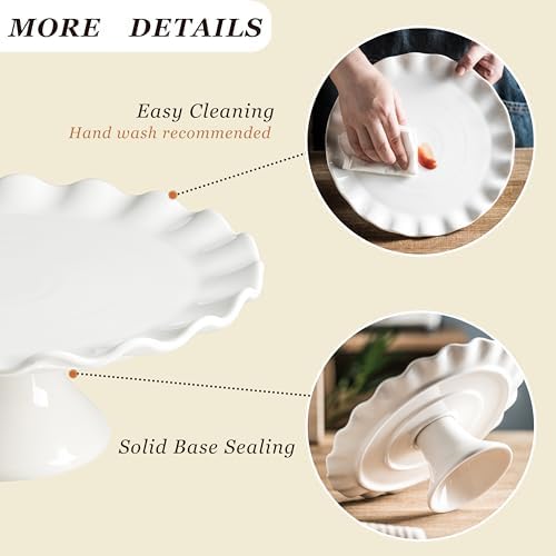 White Cake Stand for 8 Inch Cake, 10 Inch Cake Stands for Tea Party in 10 inch in White, alternate view 5
