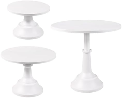 White Cake Stand Set Metal Cupcake Stand Dessert Display 3 Pcs in White