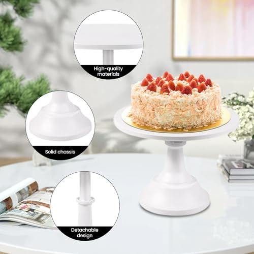 White Cake Stand Set Metal Cupcake Stand Dessert Display 3 Pcs in White, alternate view 5