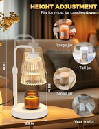 White Candle Warmer Lamp with 24h Cycle Timer, Dimmable Wax Melt Warmer, alternate view 2