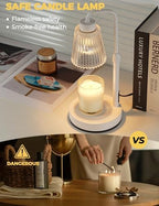 White Candle Warmer Lamp with 24h Cycle Timer, Dimmable Wax Melt Warmer, alternate view 3