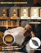 White Candle Warmer Lamp with 24h Cycle Timer, Dimmable Wax Melt Warmer, alternate view 4