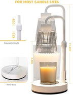 White Candle Warmer Lamp with 24h Cycle Timer, Dimmable Wax Melt Warmer, alternate view 6