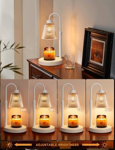 White Candle Warmer Lamp with Timer, Dimmable Candle Warmer for Jar Candles, Height Adjustable Wax Melts Warmer, alternate