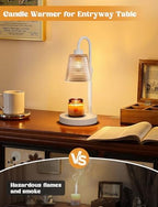 White Candle Warmer Lamp with Timer, Dimmable Candle Warmer for Jar Candles, Height Adjustable Wax Melts Warmer, alternate