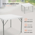 White Card Square Table, 38 inch Foldable Legs Full Table Top, Easy to Set up and Store, Folding Portable for, alternate view