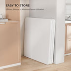 White Card Square Table, 38 inch Foldable Legs Full Table Top, Easy to Set up and Store, Folding Portable for, alternate view
