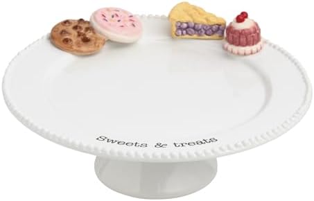 White Ceramic Sweets Pedestal in White