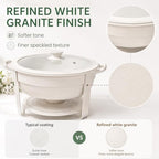 White Chafing Dishes for Buffet, 6QT Set of 2, Thick Silicone-Rim Lids, alternate view 3