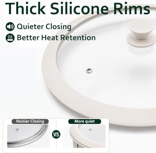 White Chafing Dishes for Buffet, 6QT Set of 2, Thick Silicone-Rim Lids, alternate view 4