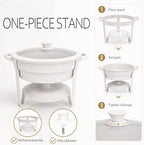 White Chafing Dishes for Buffet, 6QT Set of 2, Thick Silicone-Rim Lids, alternate view 5