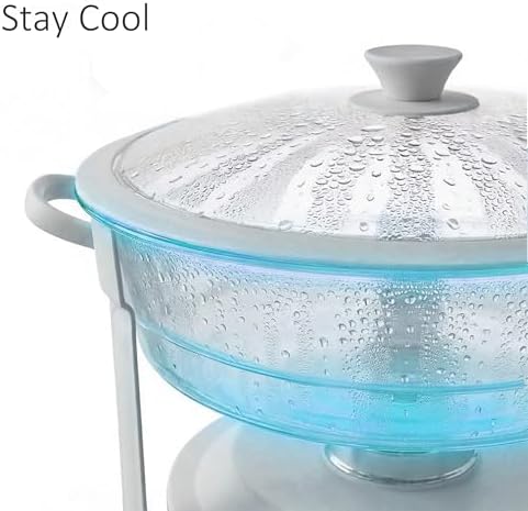White Chafing Dishes for Buffet, 6QT Set of 2, Thick Silicone-Rim Lids, alternate view 6