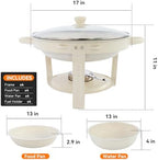 White Chafing Dishes for Buffet, [Game Changer Maifanite-Coated] Round Chafing Dish Buffet Set of 4Pack, Buffet, alternate