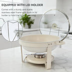 White Chafing Dishes for Buffet, [Game Changer Maifanite-Coated] Round Chafing Dish Buffet Set of 4Pack, Buffet, alternate