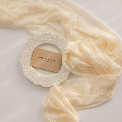 White Cheesecloth Table Runner Fall Boho Wedding Birthday Party Home Decor