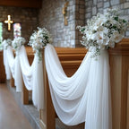 White Chiffon Wedding Arch Draping Fabric, 31" x 20FT, 1 Panel in 31"W x 236"L (Pack of 1) in White, alternate view 5