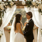 White Chiffon Wedding Arch Draping Fabric, 31" x 20FT, 2 Panels in 31"W x 236"L (Pack of 2) in White, alternate view 2