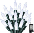 White Christmas Mini Lights, 32.5FT 100 LED Clear Bulbs String Lights with 16 Light Modes, Fairy Lights Plug in