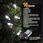 White Christmas Mini Lights, 32.5FT 100 LED Clear Bulbs String Lights with 16 Light Modes, Fairy Lights Plug in, alternate