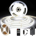 White COB LED Strip Light, Dimmable 16.4ft/5m LED Light, 6000K Daylight White 2400 LEDs High Lumen LED Tape