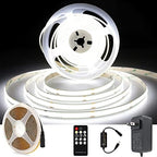 White COB LED Strip Light, Dimmable 16.4ft/5m LED Light, 6000K Daylight White 2400 LEDs High Lumen LED Tape
