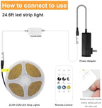 White COB LED Strip Light, Dimmable 24.6ft/7.5m LED Light, 6000K Daylight White 2400 LEDs High Lumen LED Tape, alternate view