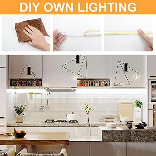 White COB LED Strip Light, Dimmable 24.6ft/7.5m LED Light, 6000K Daylight White 2400 LEDs High Lumen LED Tape, alternate view