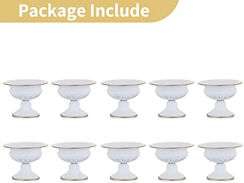 White Compote Vase Centerpiece: 4.96" Tall, 10 Pcs in White, alternate view 6