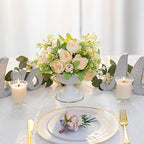 White Compote Vase Wedding Centerpiece, Flower Arrangement, 10Pcs in White, alternate view 2
