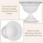 White Compote Vase Wedding Centerpiece, Flower Arrangement, 10Pcs in White, alternate view 5