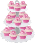 White Cupcake Stand 3-Tier 1-Pack, Cardboard Dessert Display Tower in White 1 Pack