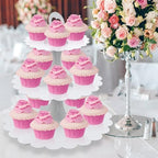 White Cupcake Stand 3-Tier 1-Pack, Cardboard Dessert Display Tower in White 1 Pack, alternate view 2