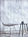 White Curtain Lights for Bedroom Wall, 200 Led Twinkle Lights with Remote 8 Modes Timer, USB Plug-in String