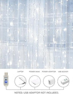 White Curtain Lights for Bedroom Wall, 200 Led Twinkle Lights with Remote 8 Modes Timer, USB Plug-in String, alternate view 6
