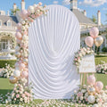 White Draped Arch Cover, 6.6FT Elegant Wedding Arch Backdrop Cover in 6.6FT in White