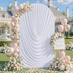 White Draped Arch Cover, 6.6FT Elegant Wedding Arch Backdrop Cover in 6.6FT in White