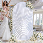 White Draped Arch Cover, 6.6FT Elegant Wedding Arch Backdrop Cover in 6.6FT in White, alternate view 2