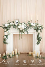 White Eucalyptus Flower Garland Wedding Arch 9 FT in 9ft in Wht-sage Green, alternate view 3