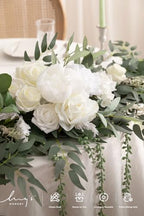 White Eucalyptus Flower Garland Wedding Arch 9 FT in 9ft in Wht-sage Green, alternate view 5